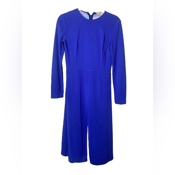 Emilio Pucci Silk Midi Long Sleeve Dress Blue 6 - Picture 1 of 4